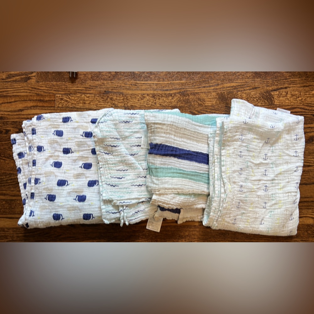 Set of four Aden + Anais Swaddle Blankets
